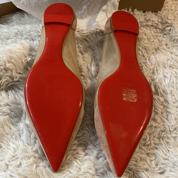 Christian Louboutin Galativi nude mesh pointed toe flat - Picture 3 of 5
